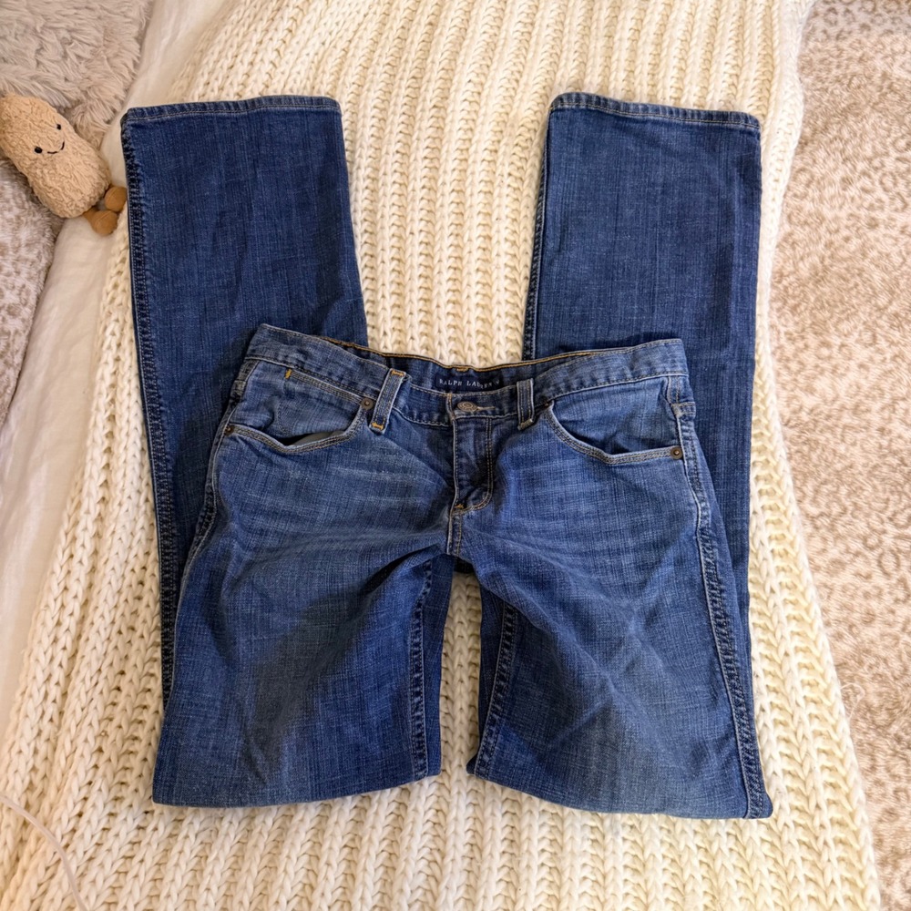 Ralph Lauren Blue Label Women 30x32 Bootcut Jeans Medium Wash Low Rise Stretch